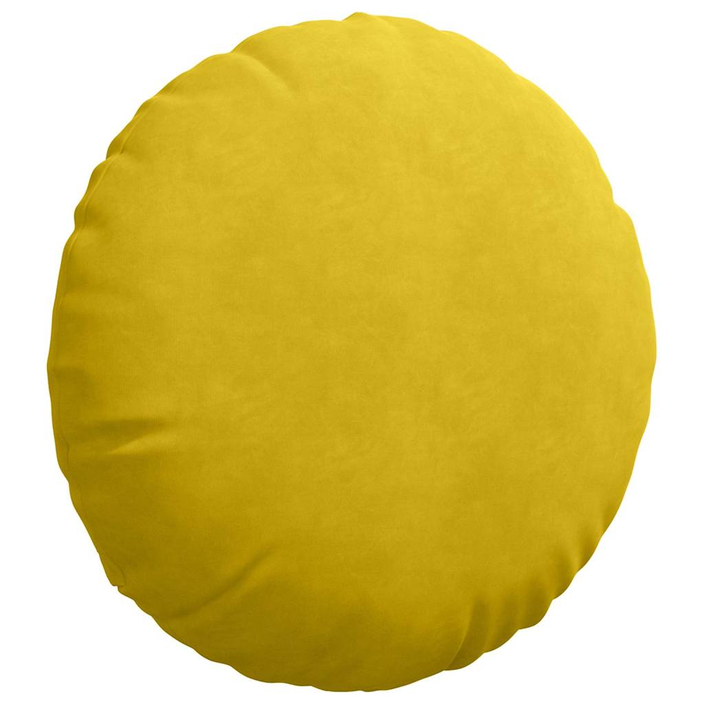 Almofadas de Assento 2 pcs Amarelo Ø80 x 29 cm Veludo