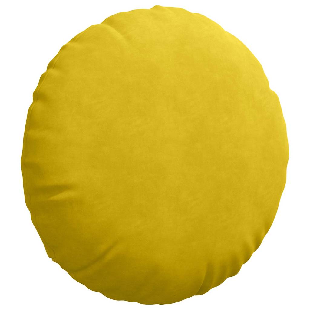Almofadas de Assento 2 pcs Amarelo Ø80 x 29 cm Veludo