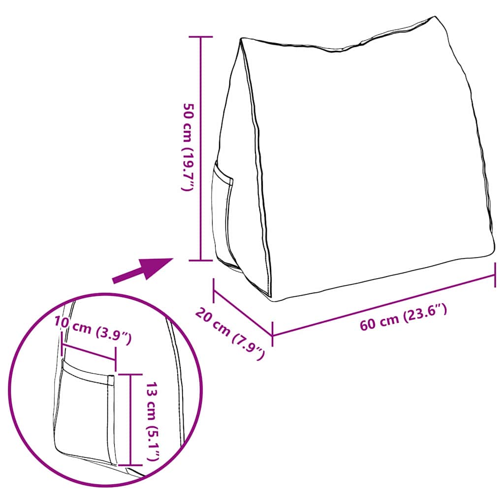 Travesseiro para Costas Amarelo Claro 45 x 20 x 35 cm tecido