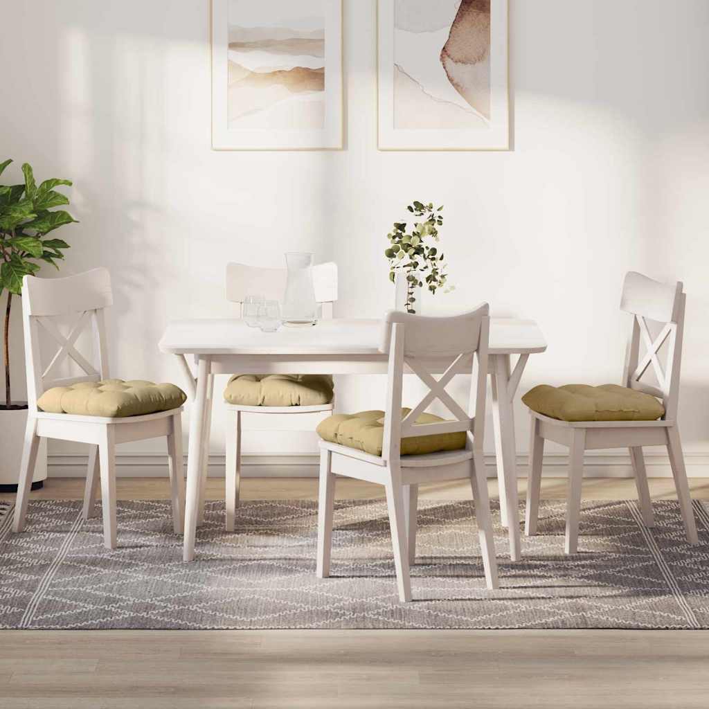 Almofadas de Assento 4 pcs Amarelo Claro 40 x 40 cm