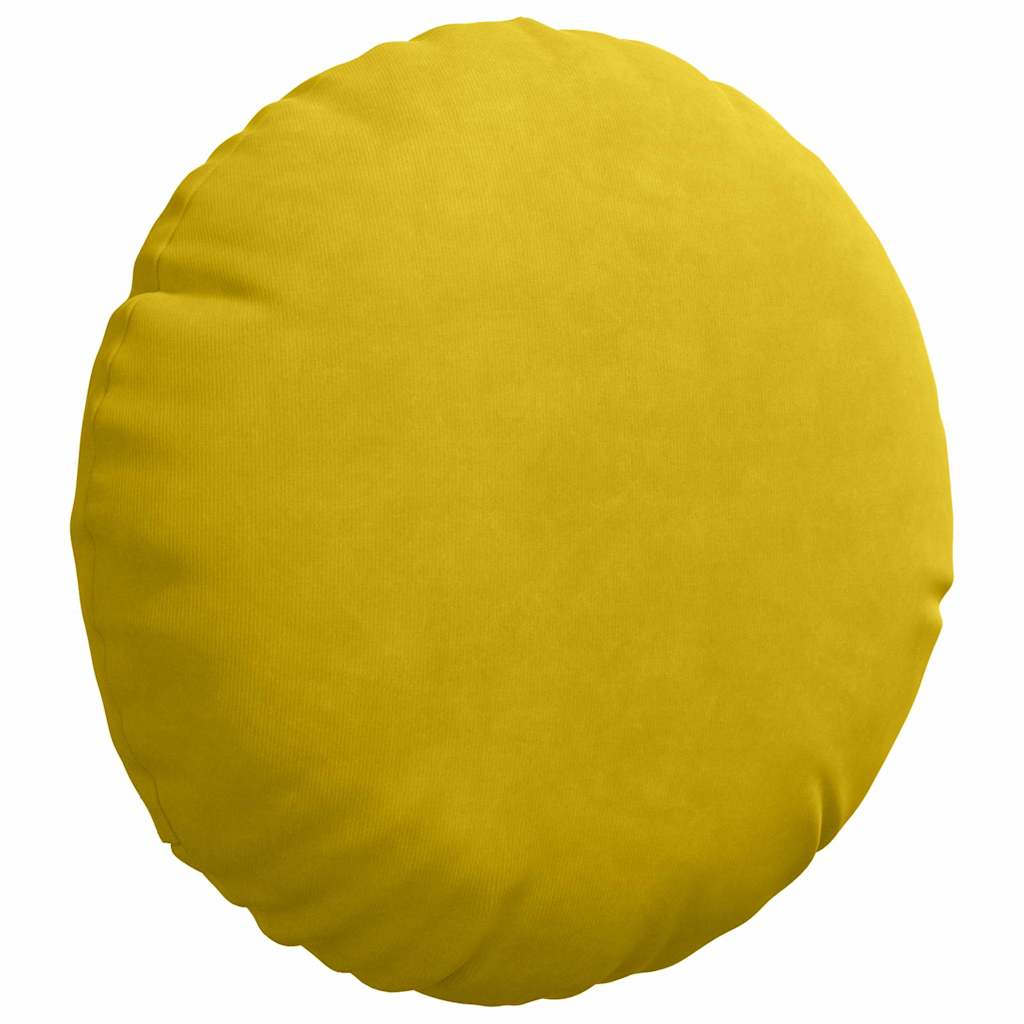 Almofadas de Assento 2 pcs Amarelo Ø80 x 29 cm Veludo