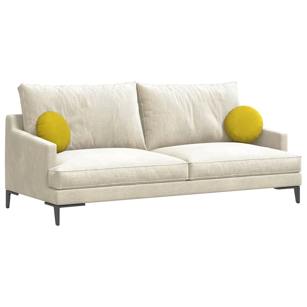 Almofadas de Assento 2 pcs Amarelo Ø80 x 29 cm Veludo