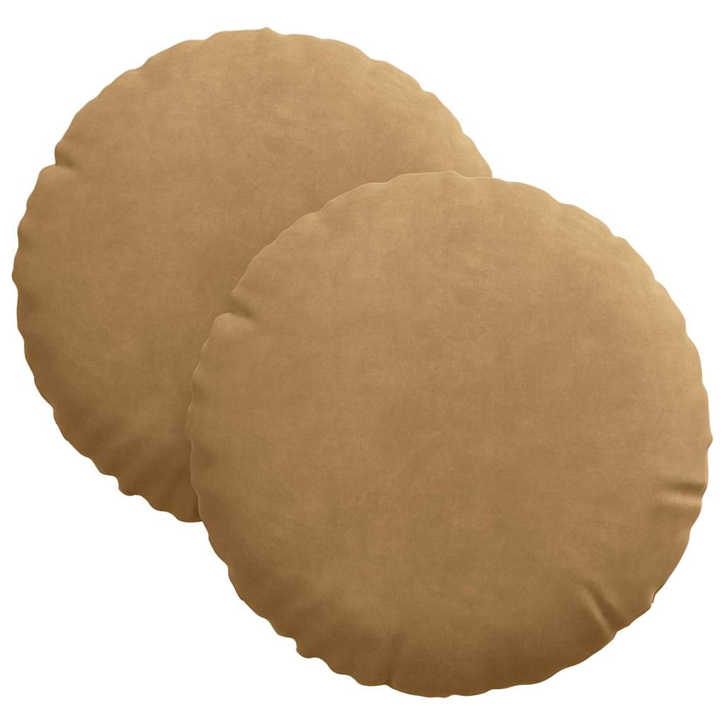 Almofadas de Assento 2 pcs Amarelo Ø80 x 29 cm Veludo