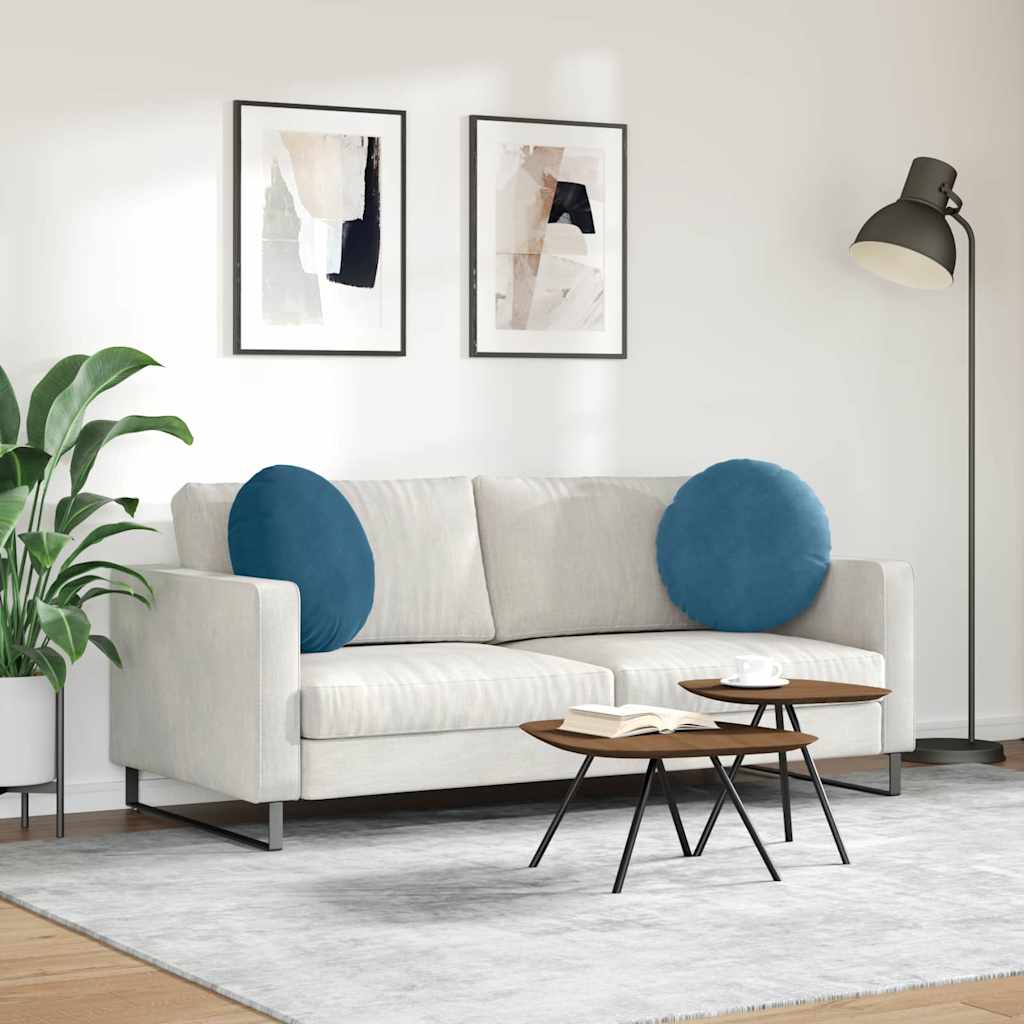 Almofadas de Assento 2 pcs Amarelo Ø80 x 29 cm Veludo