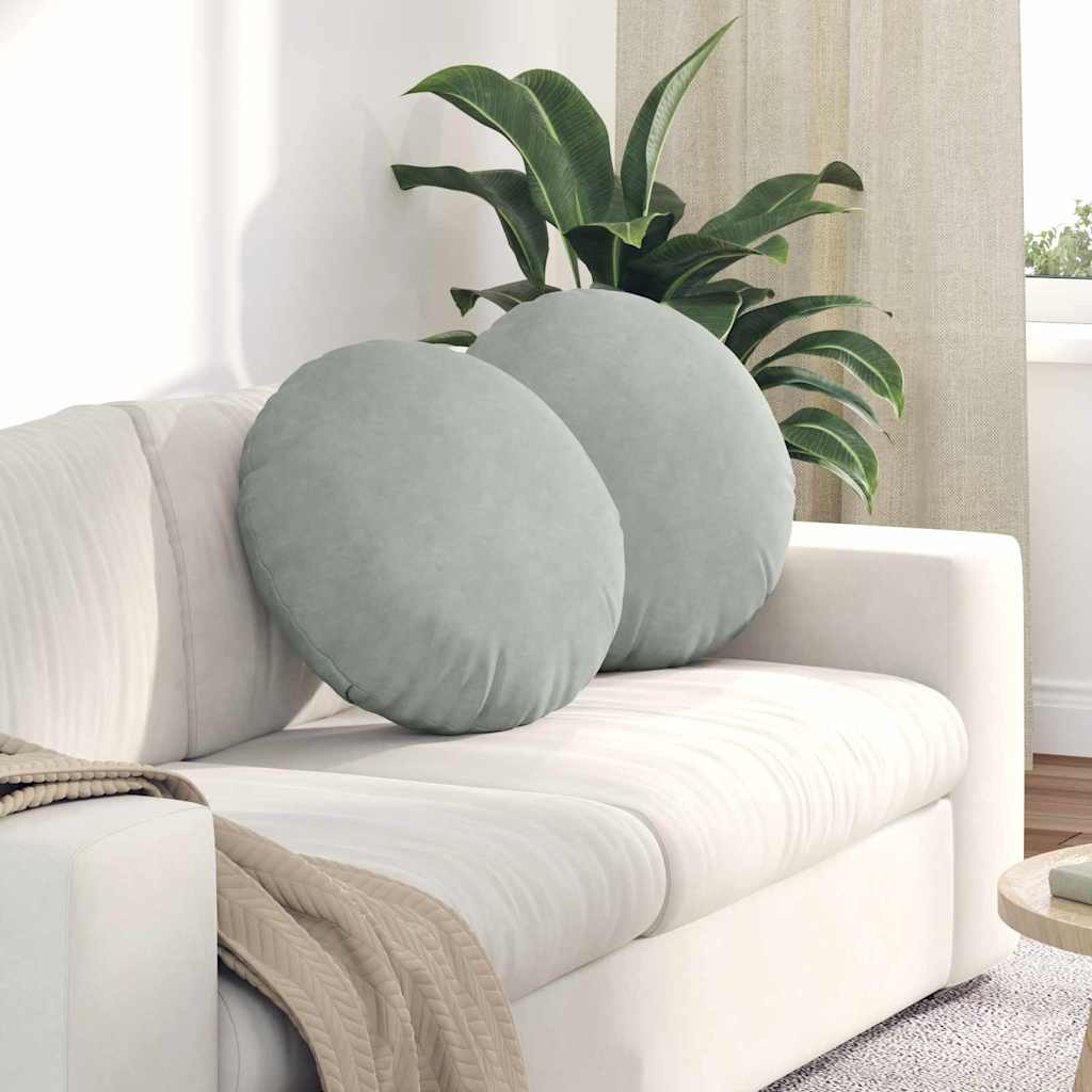 Almofadas de Assento 2 pcs Amarelo Ø80 x 29 cm Veludo