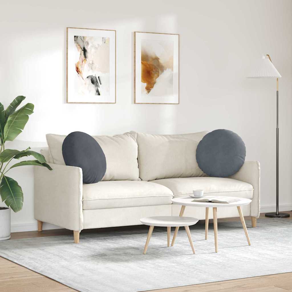 Almofadas de Assento 2 pcs Amarelo Ø80 x 29 cm Veludo