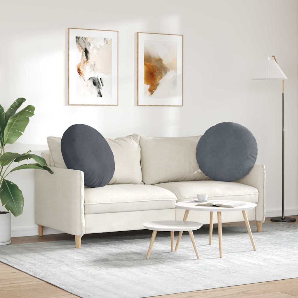 Almofadas de Assento 2 pcs Amarelo Ø80 x 29 cm Veludo