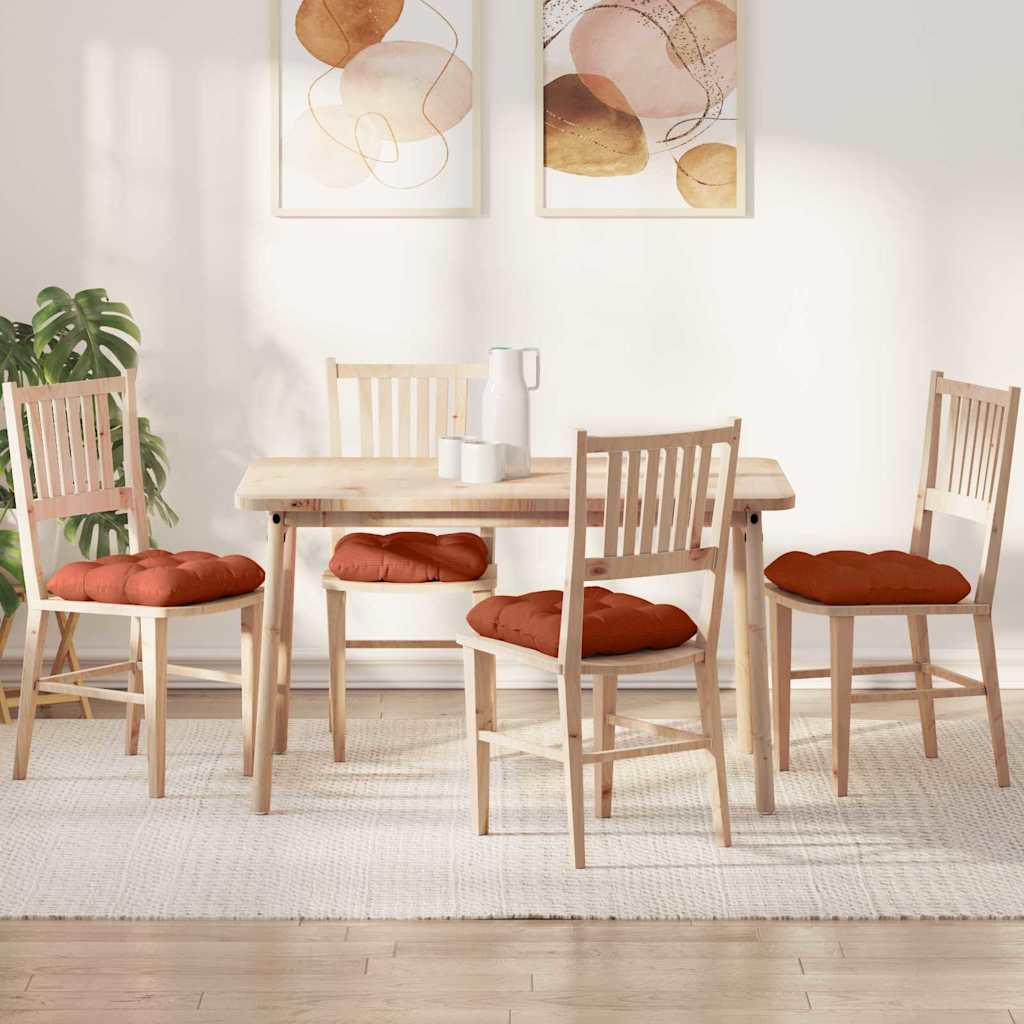 Almofadas de Assento 4 pcs Amarelo Claro 40 x 40 cm