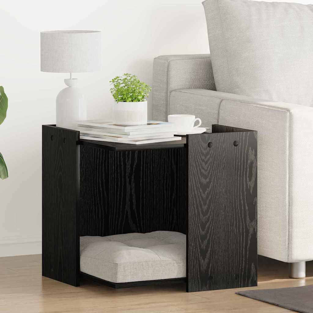 Abrigo para Caixa de Areia para Gatos Carvalho preto