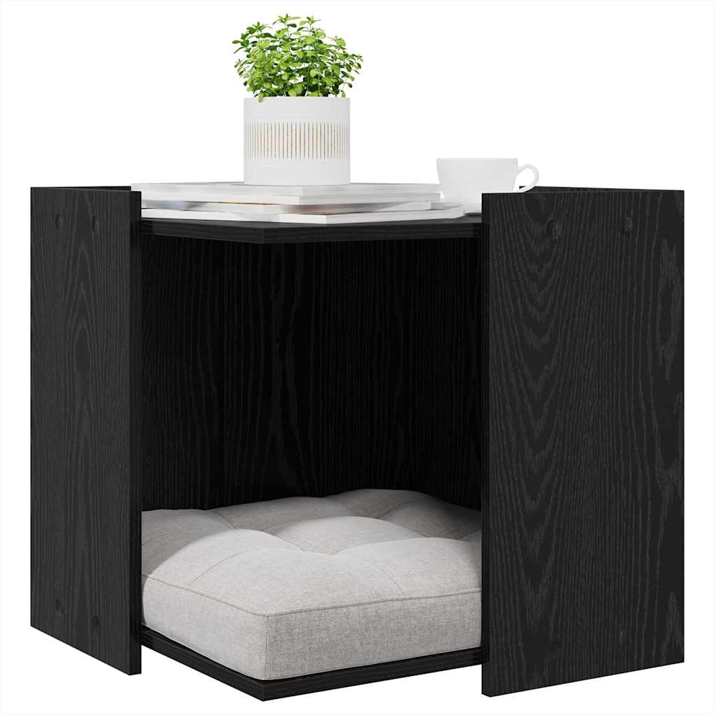 Abrigo para Caixa de Areia para Gatos Carvalho preto