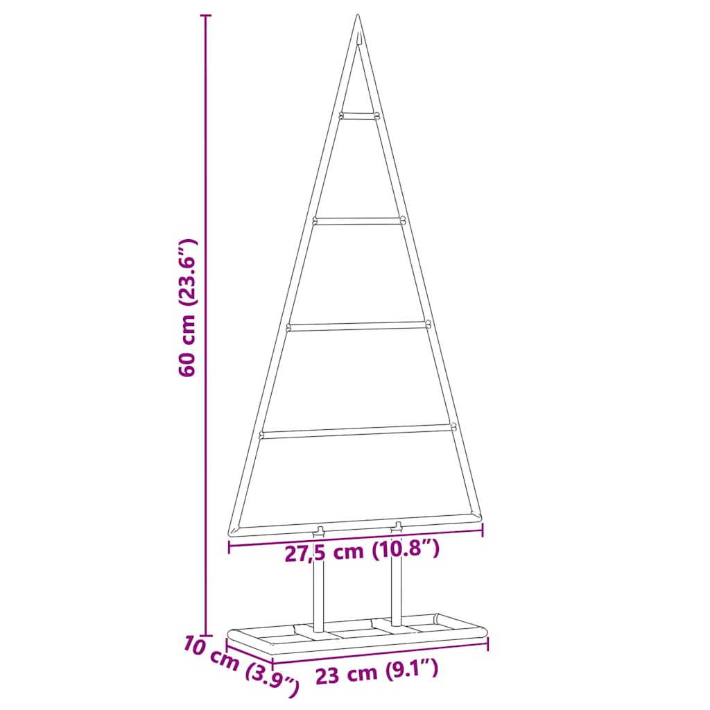 Árvore de Natal de metal Ouro 60 cm Aço com Revestimento em Pó