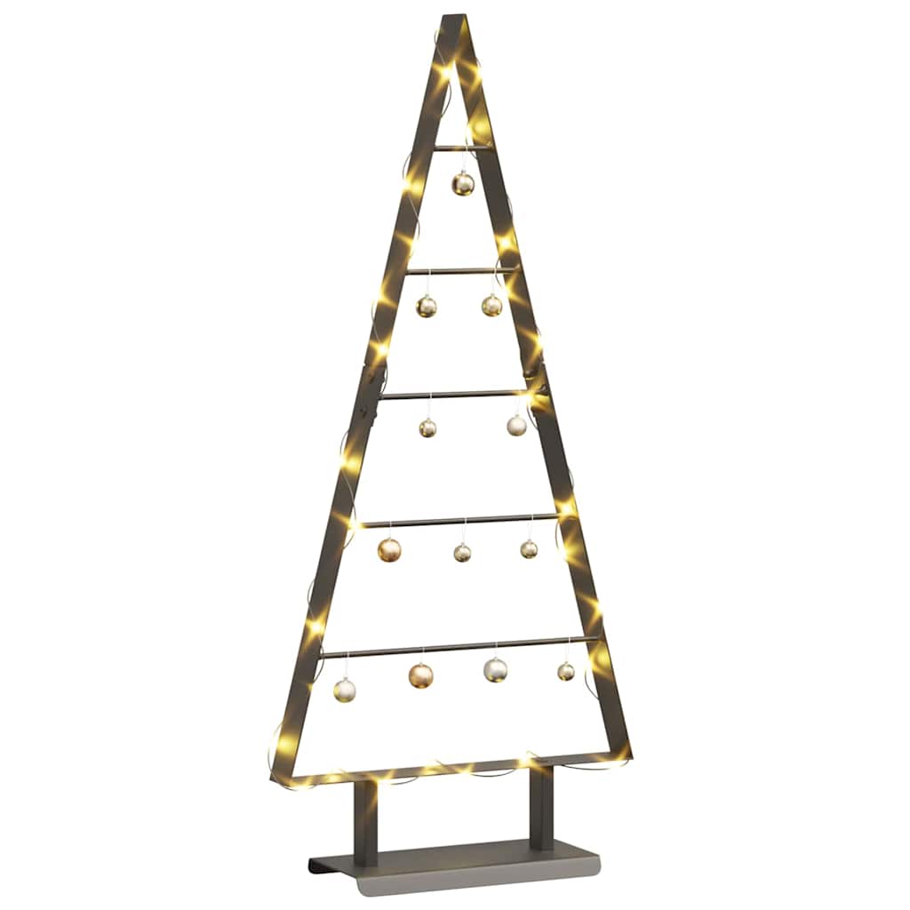 Árvore de Natal de metal com suporte Preto 90 cm Aço