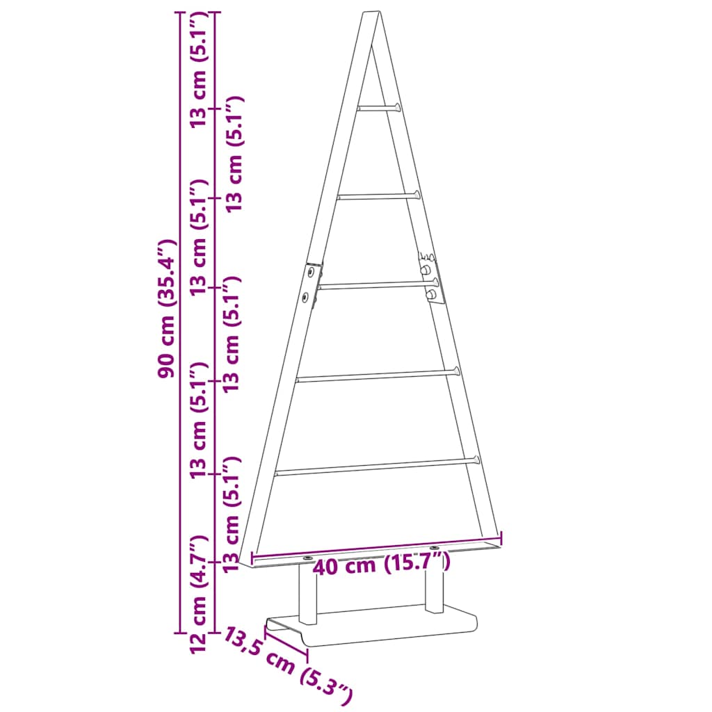 Árvore de Natal de metal com suporte Preto 90 cm Aço