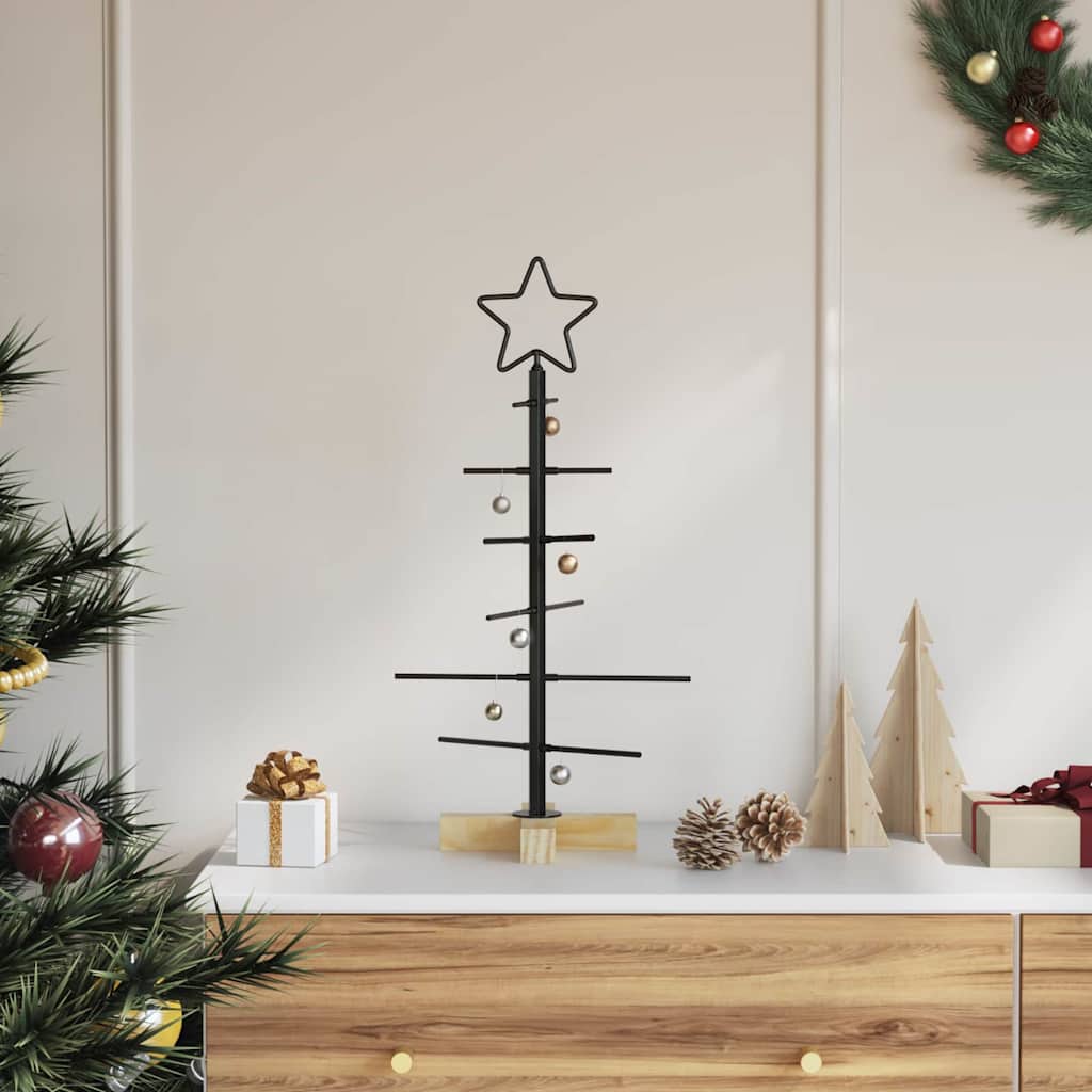 Árvore de Natal de metal Preto 60 cm Aço com Revestimento em Pó