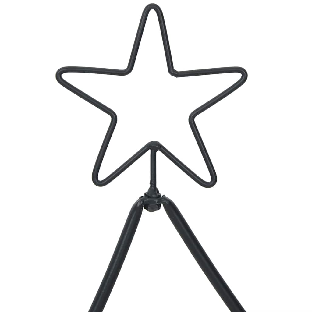 Árvore de Natal de metal com suporte Preto 90 cm Aço