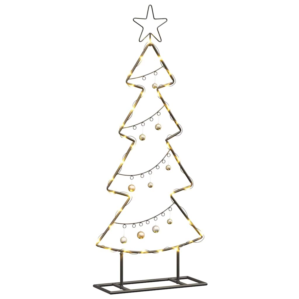Árvore de Natal de metal com suporte Preto 90 cm Aço