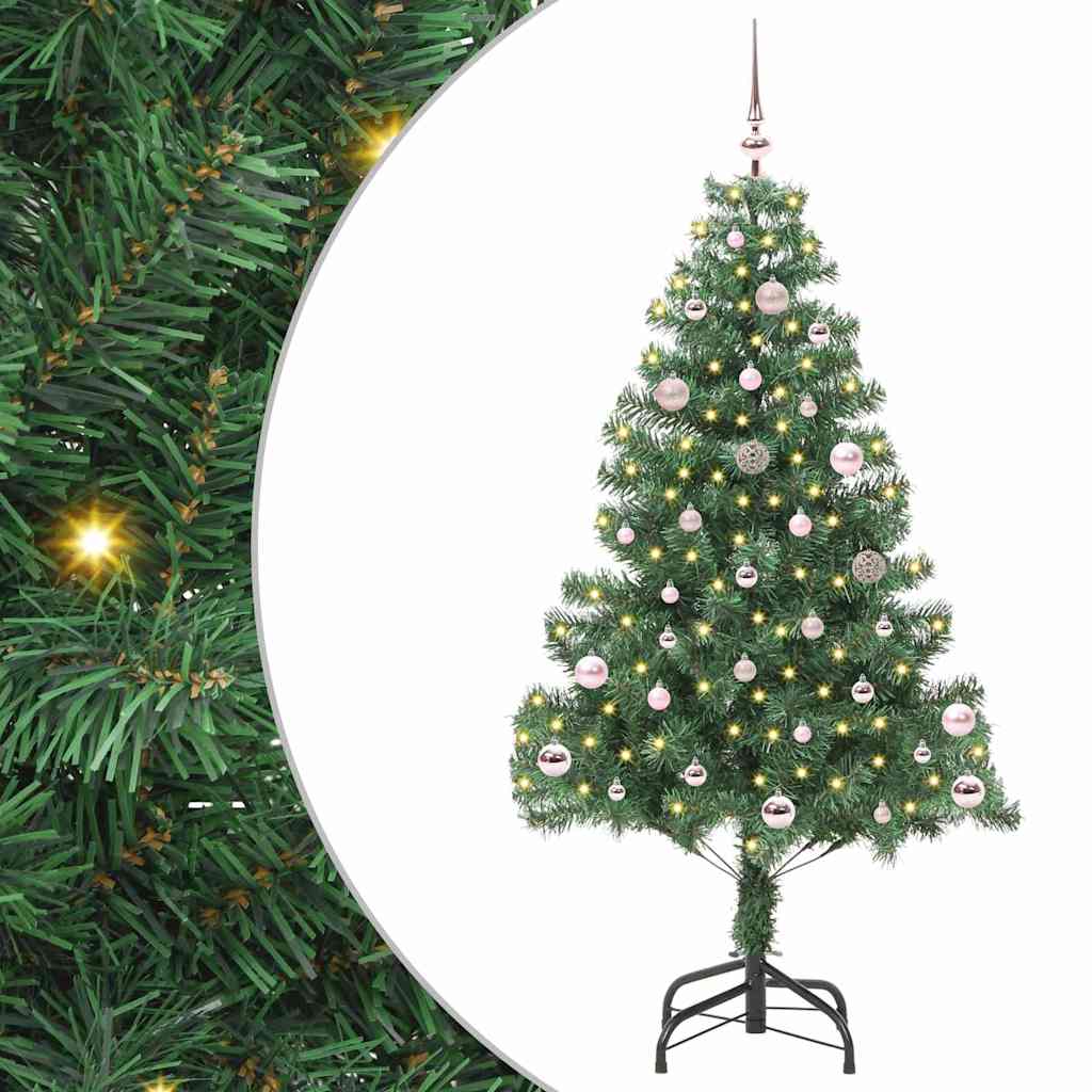Árvore de Natal com 150 LEDs com suporte Verde 150 cm PVC
