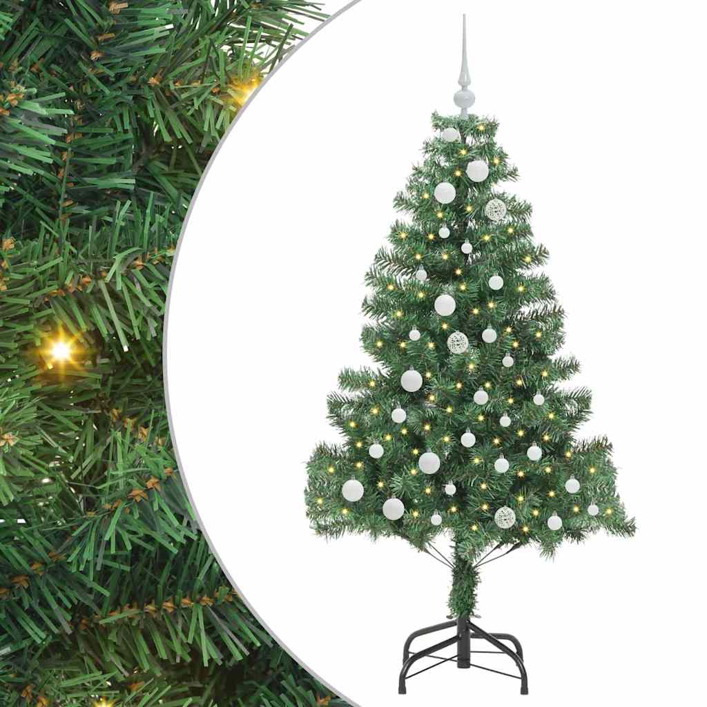 Árvore de Natal com 150 LEDs com suporte Verde 150 cm PVC
