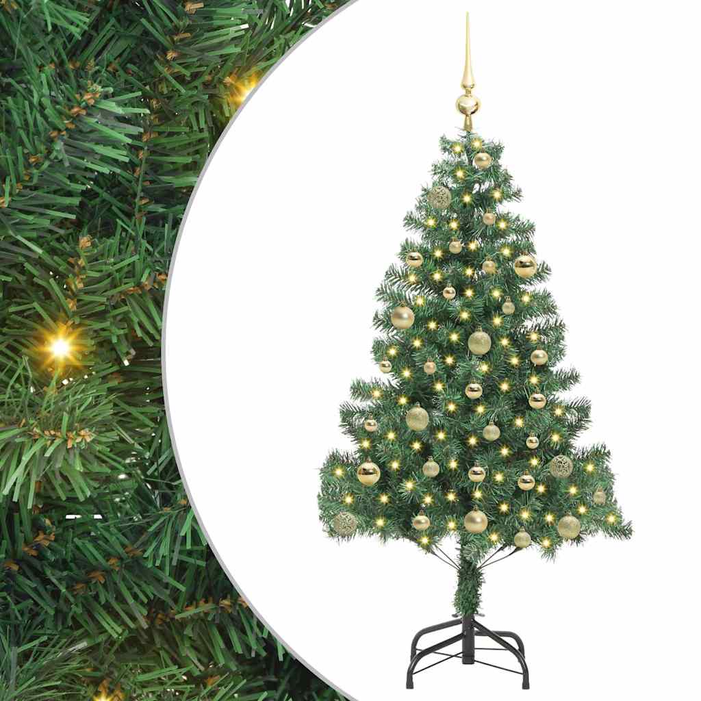 Árvore de Natal com 150 LEDs com suporte Verde 150 cm PVC