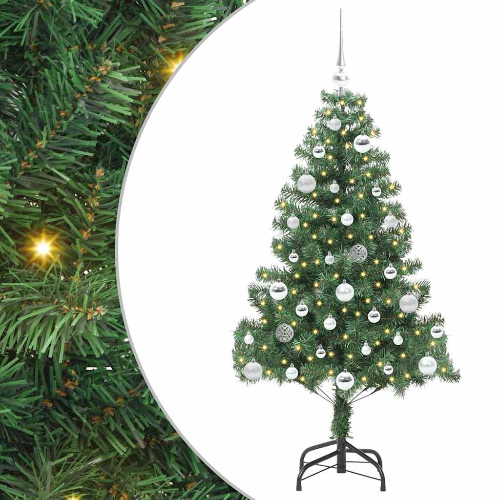 Árvore de Natal com 150 LEDs com suporte Verde 150 cm PVC