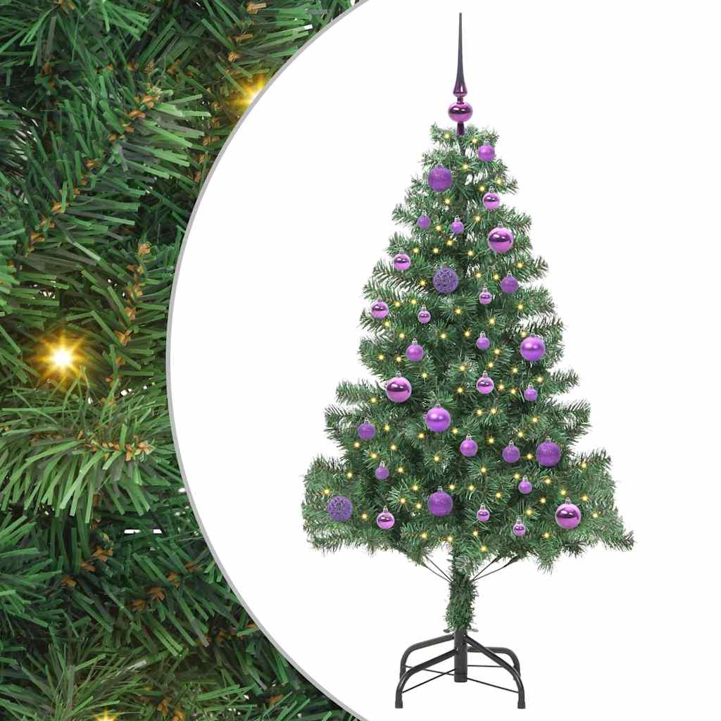 Árvore de Natal com 150 LEDs com suporte Verde 150 cm PVC