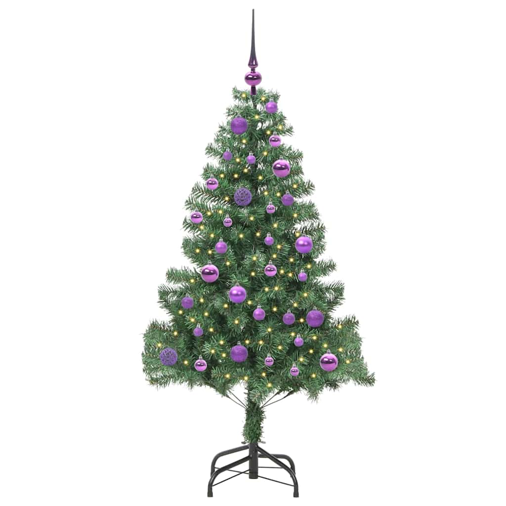 Árvore de Natal com 150 LEDs com suporte Verde 150 cm PVC