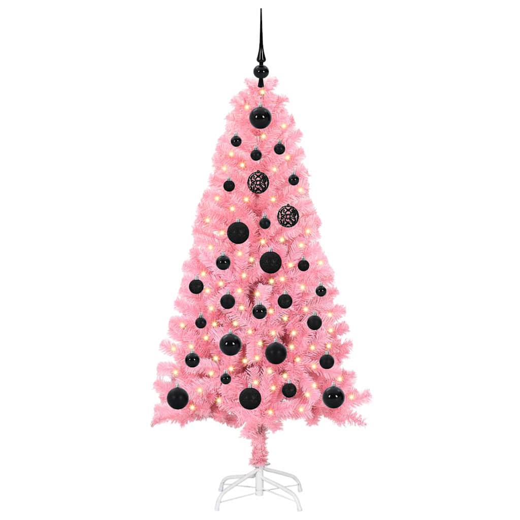 Árvore de Natal com 150 LEDs com suporte Rosa 150 cm PVC