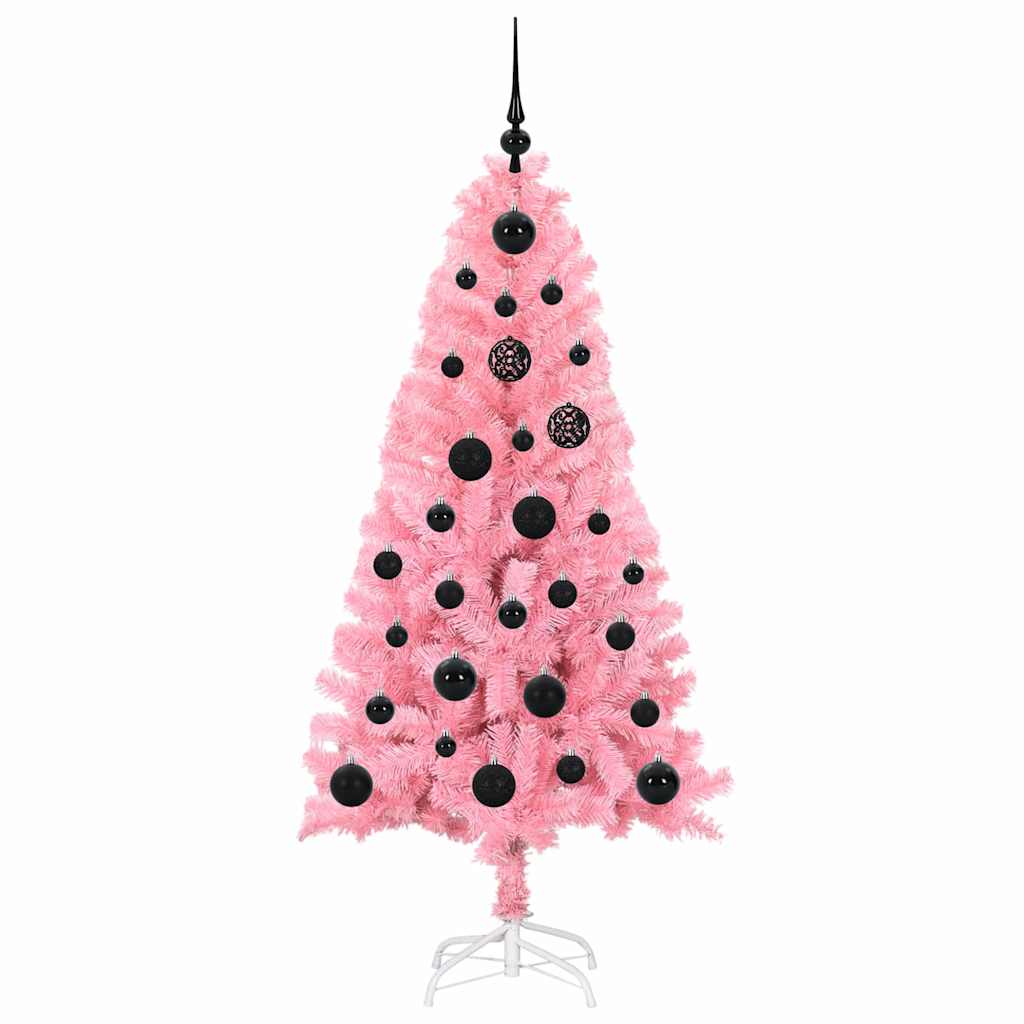 Árvore de Natal com 150 LEDs com suporte Rosa 150 cm PVC