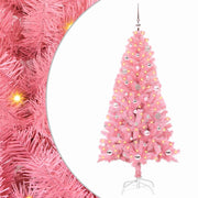 Árvore de Natal com 150 LEDs com suporte Rosa 150 cm PVC