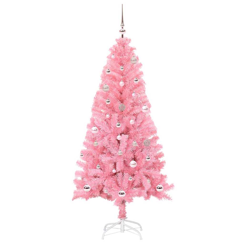 Árvore de Natal com 150 LEDs com suporte Rosa 150 cm PVC