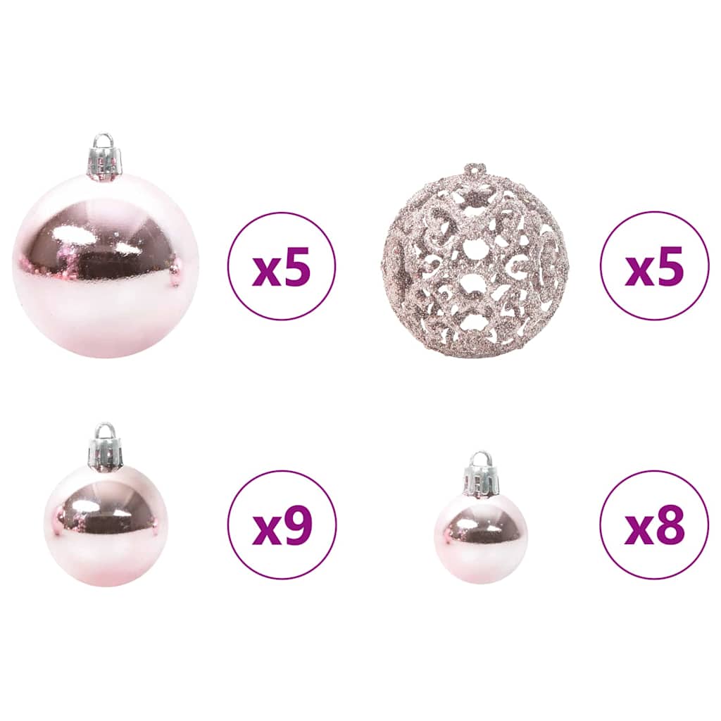 Árvore de Natal com 150 LEDs com suporte Rosa 150 cm PVC