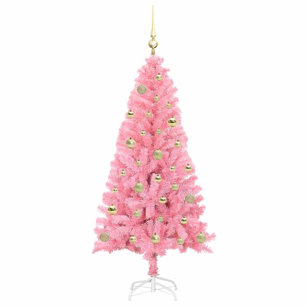 Árvore de Natal com 150 LEDs com suporte Rosa 150 cm PVC