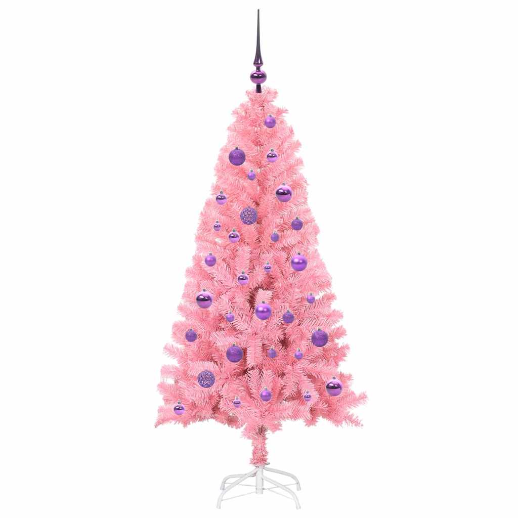 Árvore de Natal com 150 LEDs com suporte Rosa 150 cm PVC