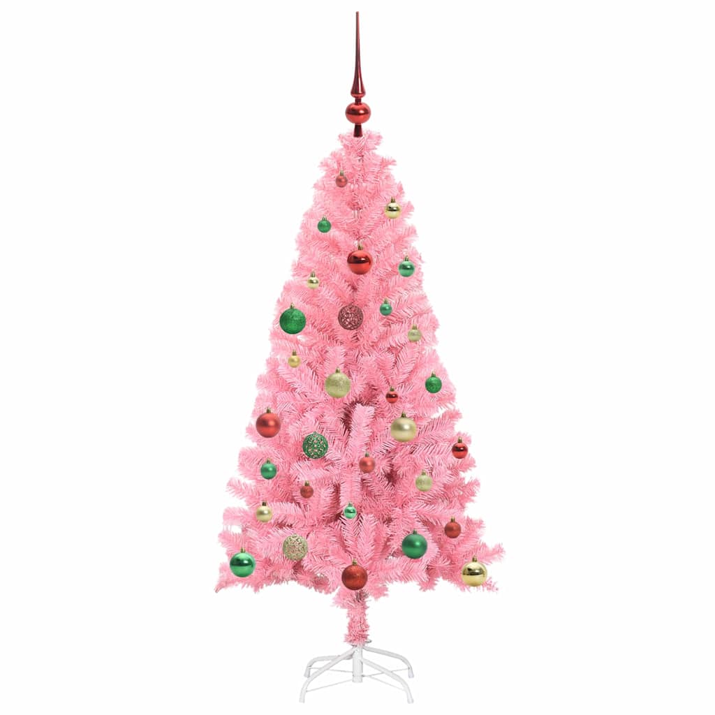 Árvore de Natal com 150 LEDs com suporte Rosa 150 cm PVC
