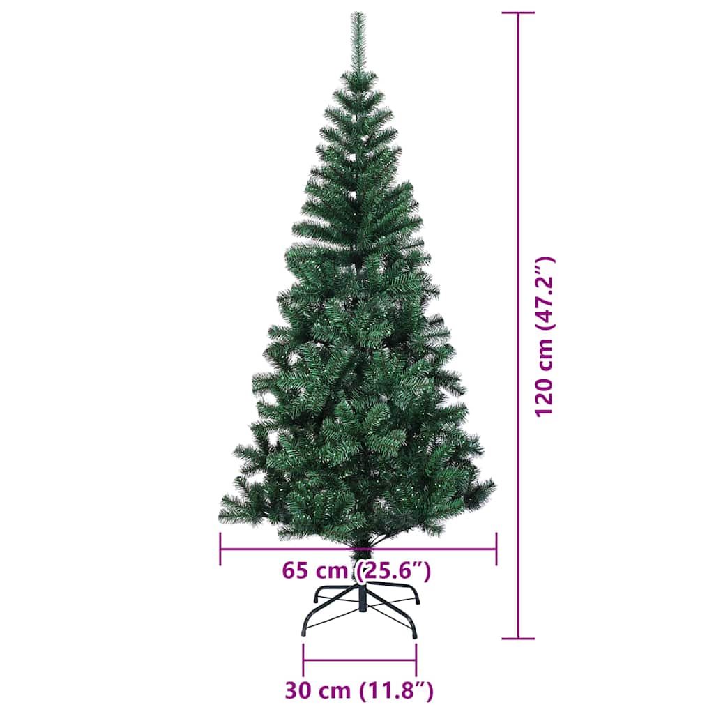 Árvore de Natal Artificial Pré-iluminada Verde 120 cm