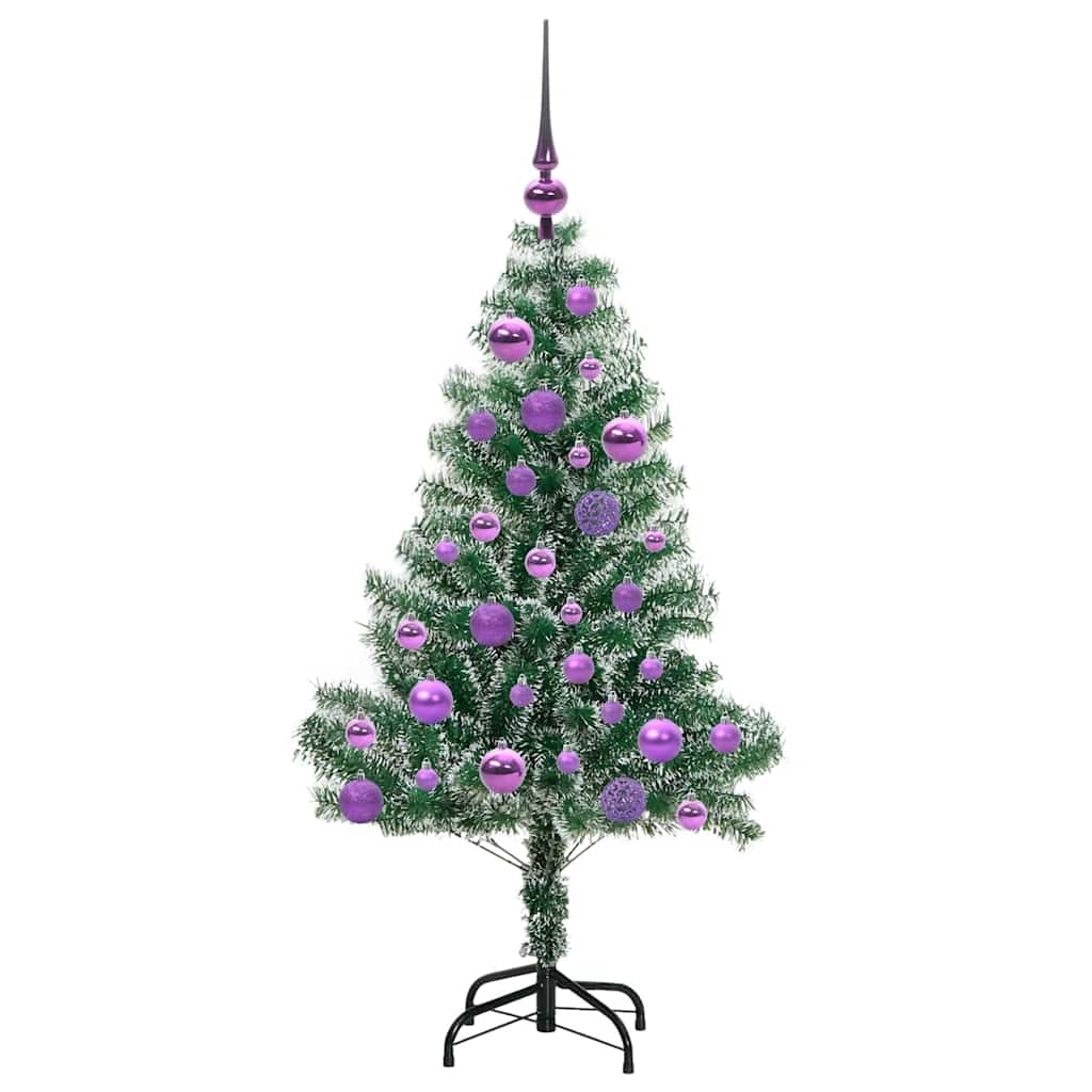 Árvore de Natal Artificial Coberta de Neve com Luzes de LED
