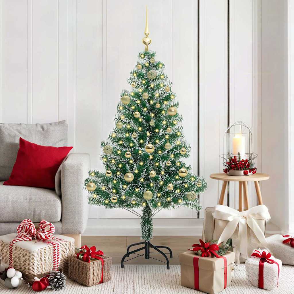 Árvore de Natal Artificial Coberta de Neve com Luzes de LED