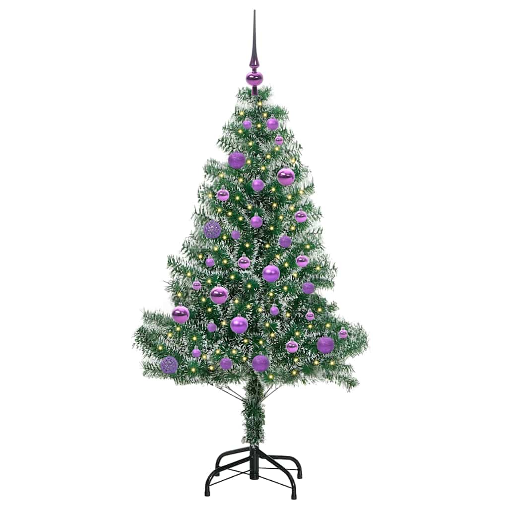 Árvore de Natal Artificial Coberta de Neve com Luzes de LED