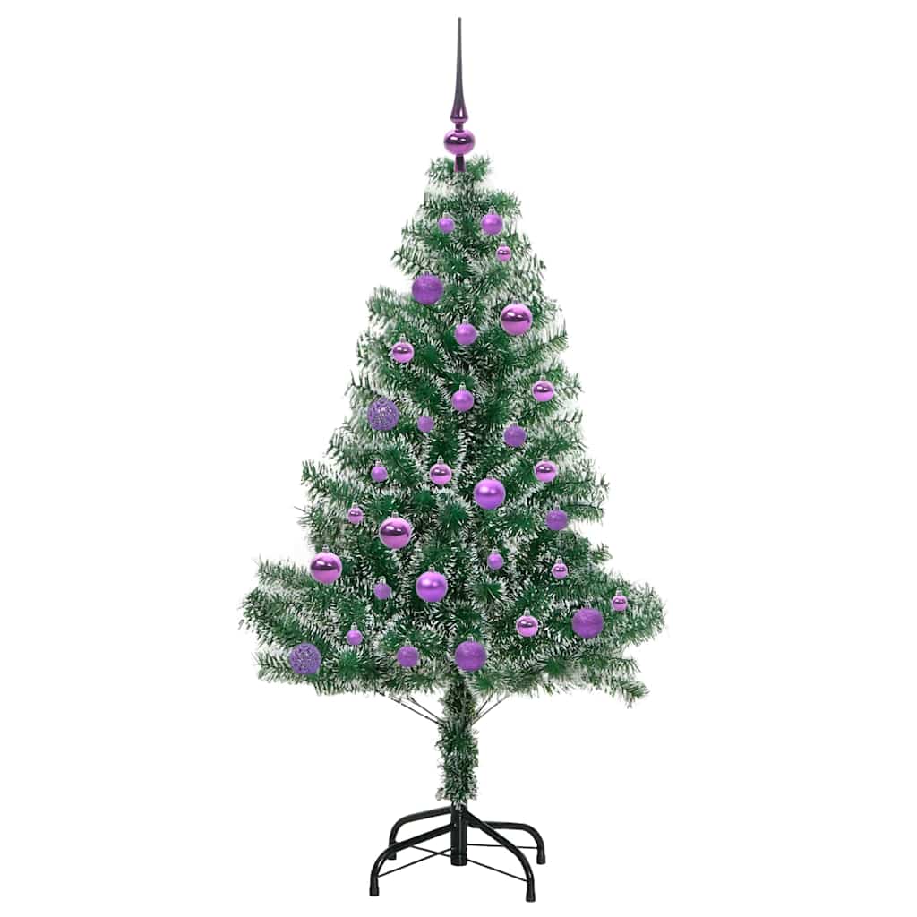 Árvore de Natal Artificial Coberta de Neve com Luzes de LED