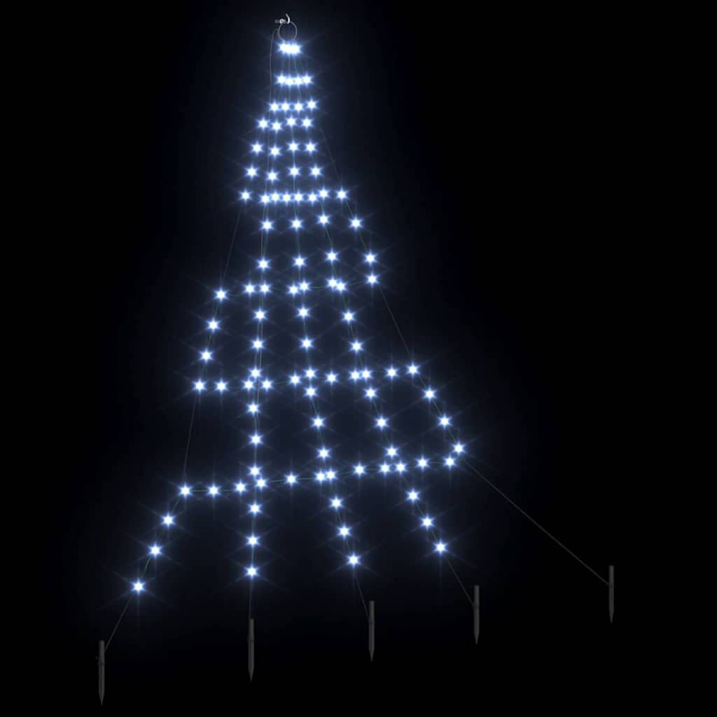 Árvore de Natal LED com Estacas para o Solo Branco frio 180 cm