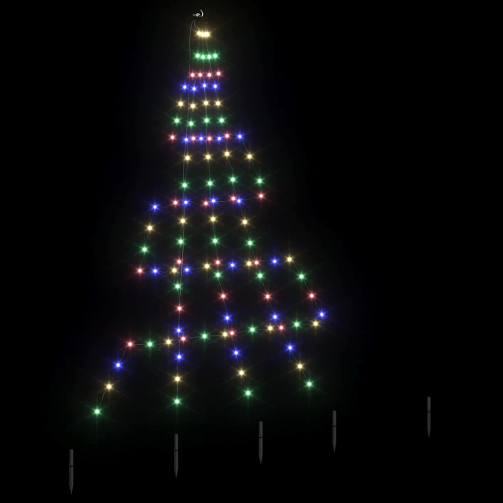 Árvore de Natal LED com Estacas para o Solo Multicolor 180 cm