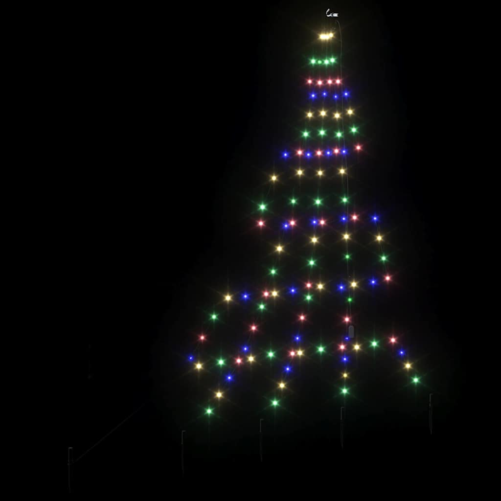 Árvore de Natal LED com Estacas para o Solo Multicolor 180 cm