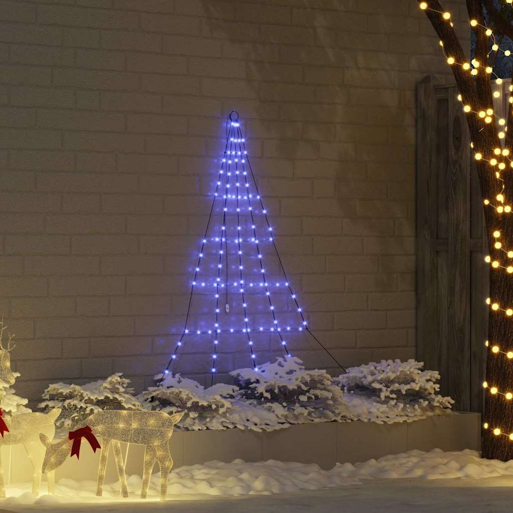 Árvore de Natal LED com Estacas para o Solo Azul 180 cm Metal