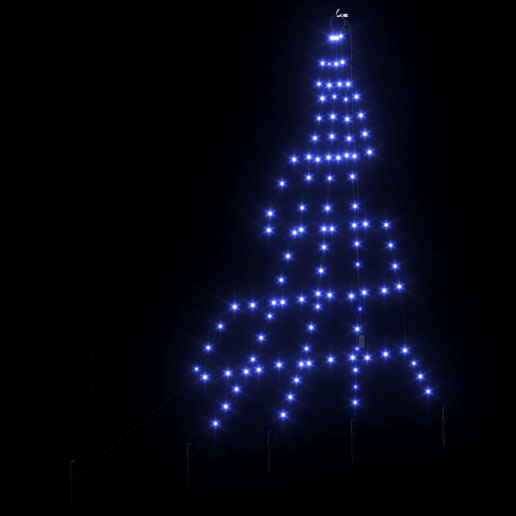 Árvore de Natal LED com Estacas para o Solo Azul 180 cm Metal