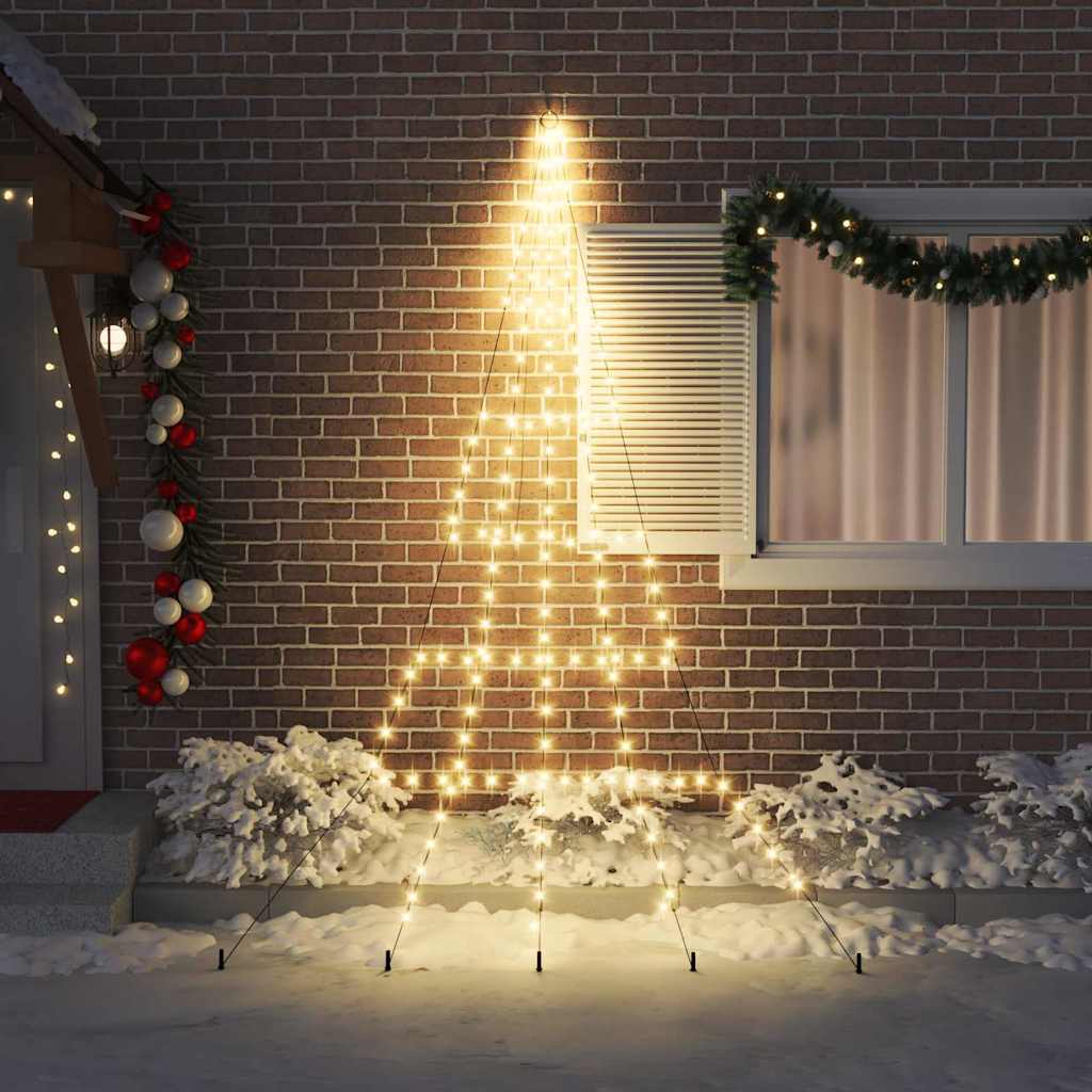 Árvore de Natal LED com Estacas para o Solo Branco quente