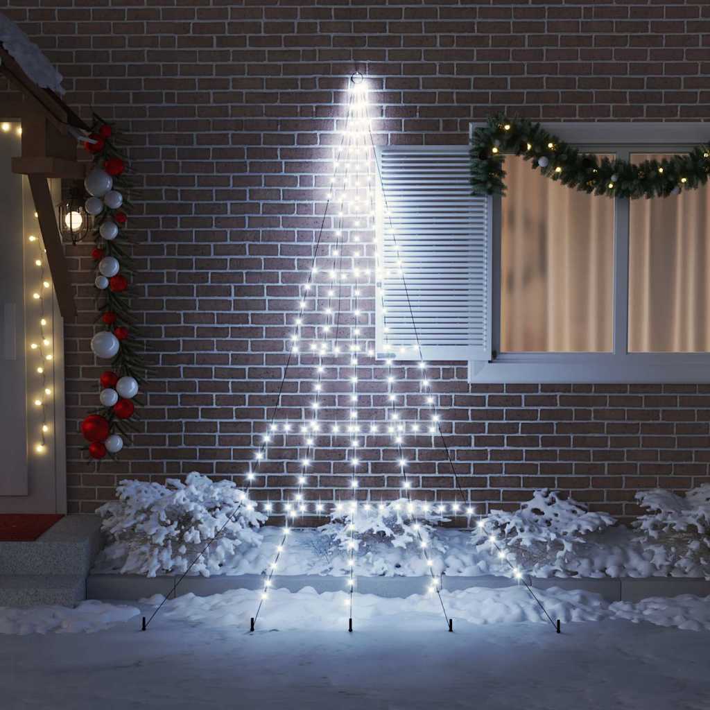 Árvore de Natal LED com Estacas para o Solo Branco frio 300 cm