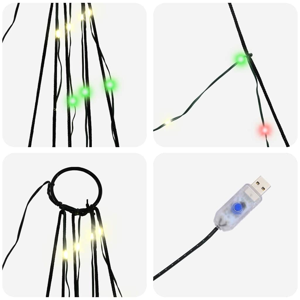 Árvore de Natal LED com Estacas para o Solo Multicolor 300 cm