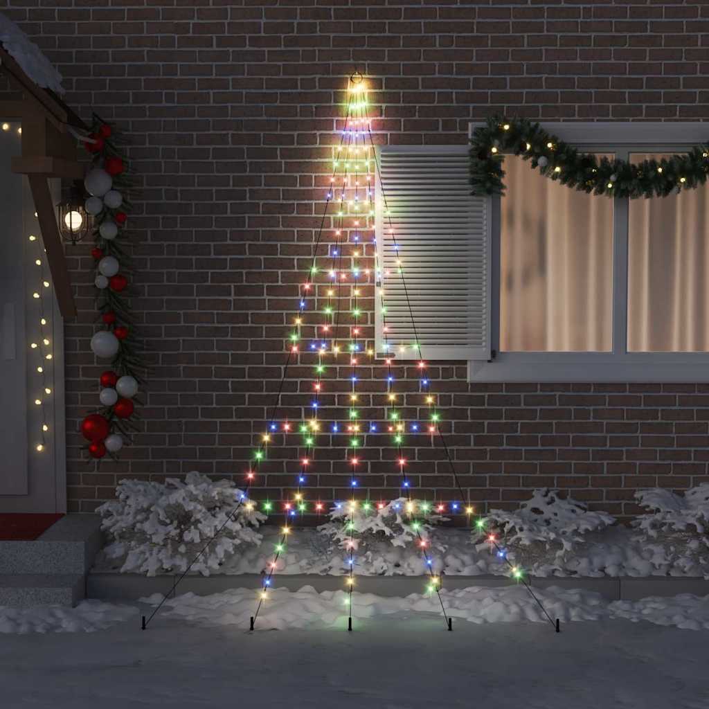 Árvore de Natal LED com Estacas para o Solo Multicolor 300 cm