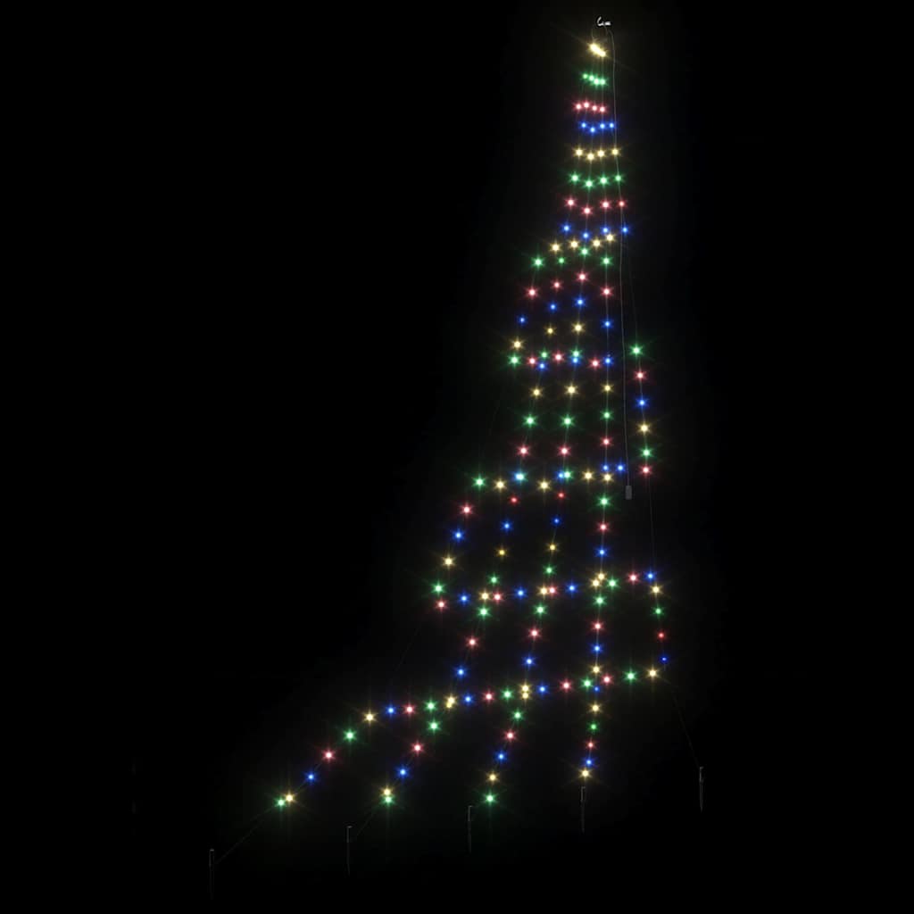 Árvore de Natal LED com Estacas para o Solo Multicolor 300 cm