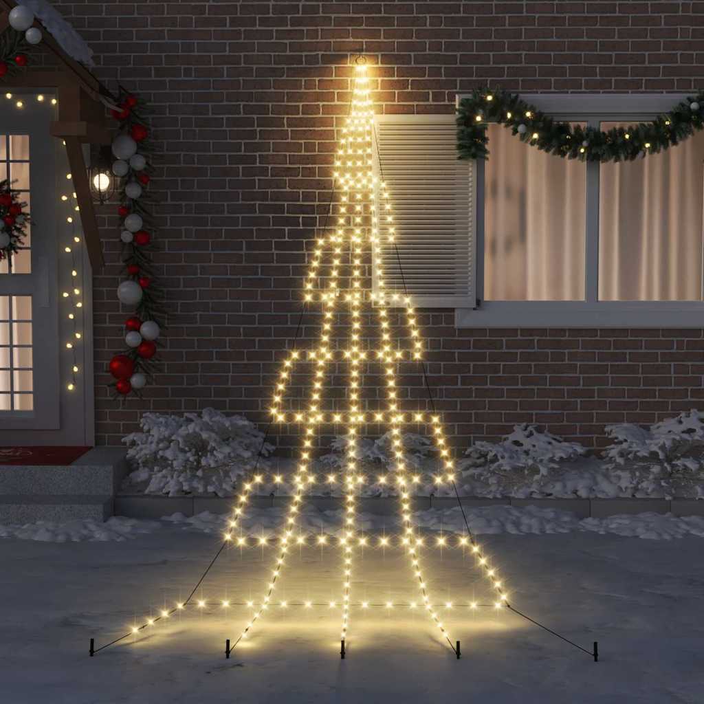 Árvore de Natal LED com Estacas para o Solo Branco quente